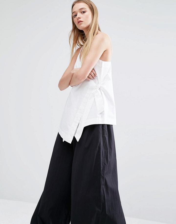 Weekday Tie Front Wrap Top - White