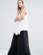 Weekday Tie Front Wrap Top - White