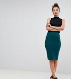 Asos Design Tall High Waisted Pencil Skirt - Green