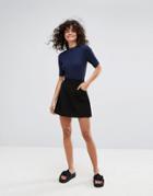 Monki Mini Skirt With Pocket Details - Black