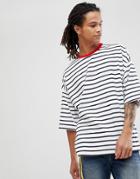Asos Design Oversized Stripe T-shirt - Multi