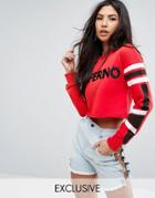 Missguided Inferno Logo Sweat Top - Red