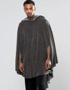 Asos Hooded Cape In Towelling Fabric - Green