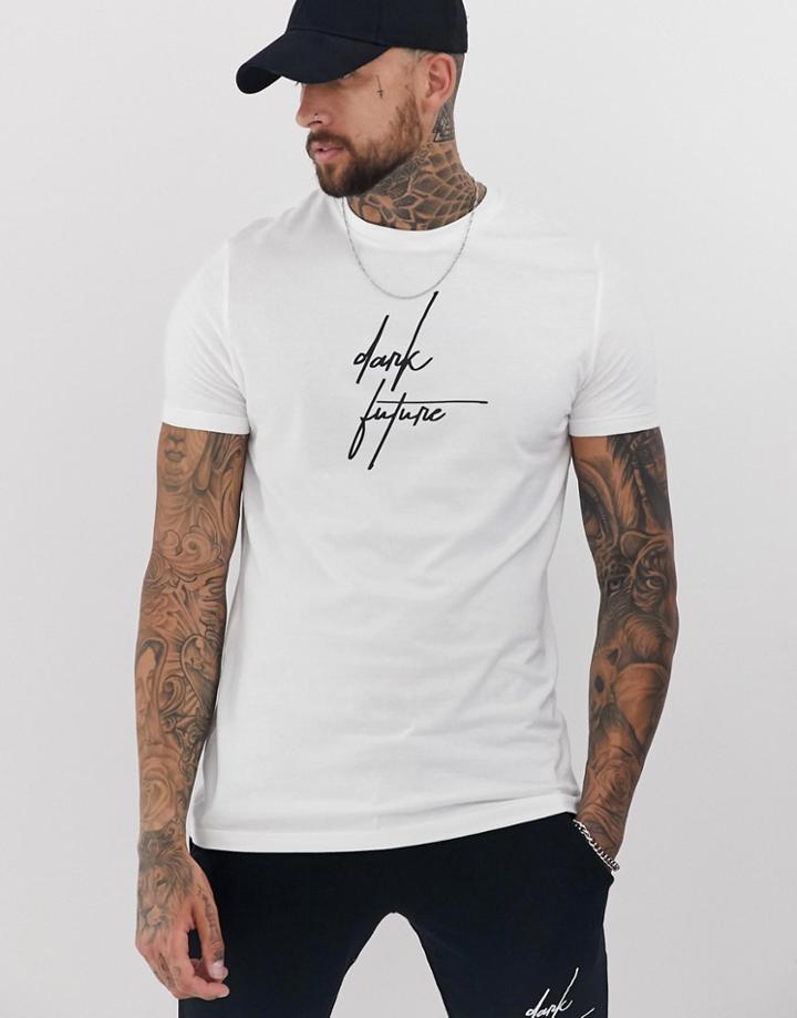 Asos Design T-shirt With Dark Future Logo - White