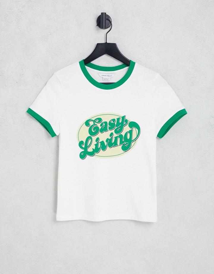 Urban Revivo Logo Print T-shirt In White