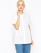 Asos Sheer And Solid Oversize Shirt - White
