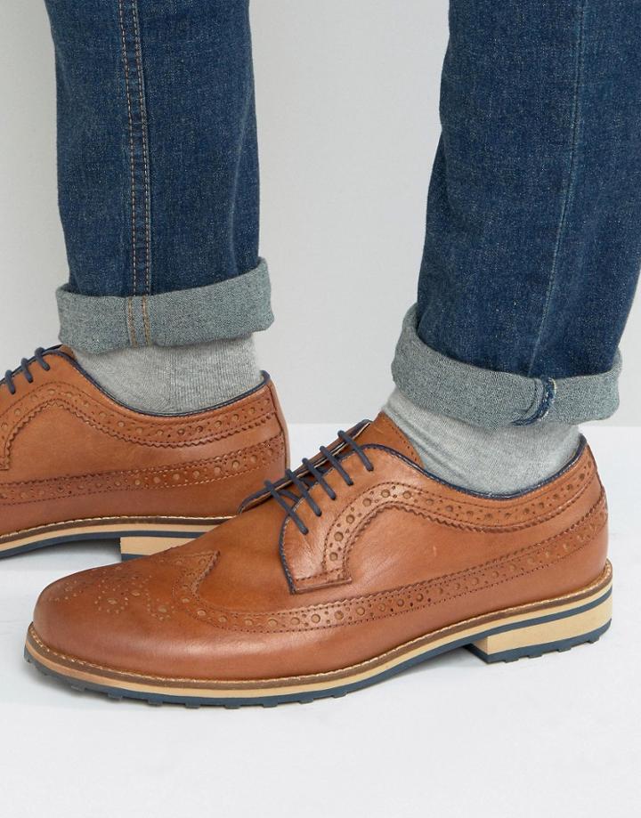 Silver Street Cannon Brogues In Tan Leather - Tan
