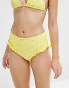 Lolli Sunshine High Waisted Bikini Bottoms - Yellow