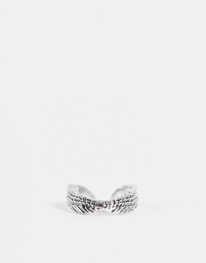 Designb Wing Band Ring In Silver