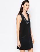 Monki Sleeveless Embellished Dress - Black
