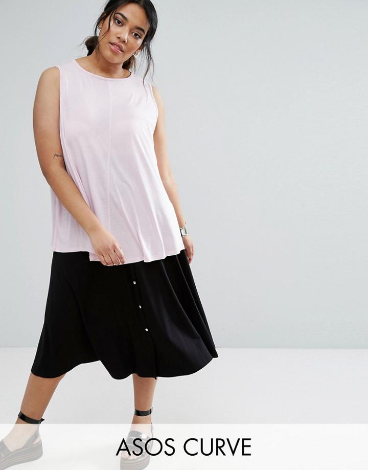 Asos Curve Girly Swing Tank - Pink