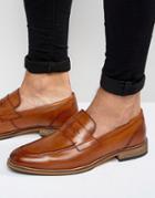 Asos Loafers In Tan Leather With Natural Sole - Tan