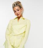 Collusion Shirt With Wrapped Bra Detail In Yellow