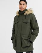 New Look Traditional Parka In Khaki