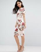 Asos Floral T-shirt Midi Dress - Multi