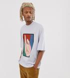 Noak Oversized T-shirt With Art Print In Gray - Gray