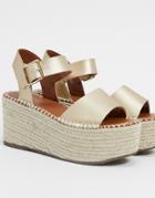 Topshop Espadrille Wedge Sandal In Gold