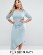 Junarose Asymmetric Jersey Dress - Blue