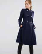 Ted Baker Indego Fit And Flare Coat - Navy