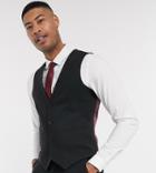 Asos Design Tall Super Skinny Suit Vest In Four Way Stretch In Black