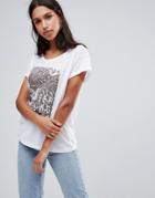 Blend She Leona Animal Front Print T-shirt - White