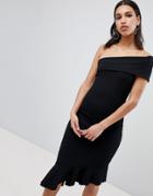 Jessica Wright Asymetric Pephem Dress - Black