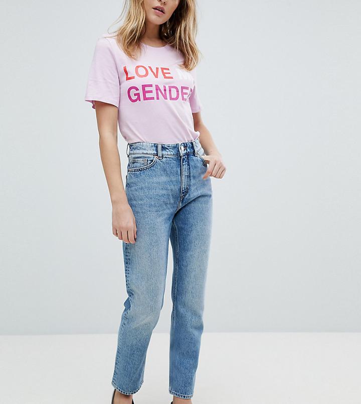 Monki Washed Straight Leg-blue