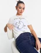Asos Design Relaxed T-shirt Picasso Print In White