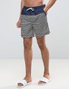 Selected Homme Swim Shorts With Stripe - Navy