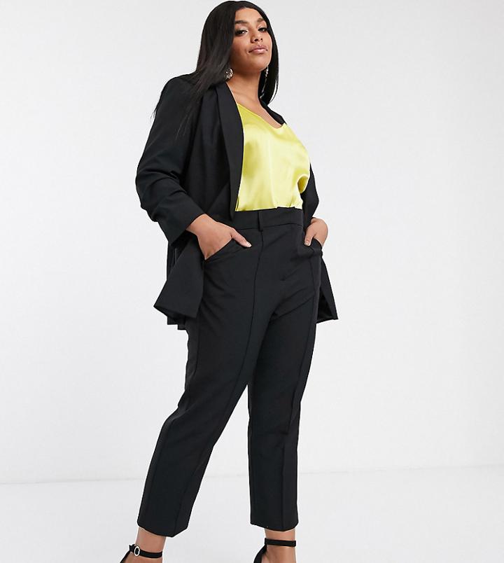 Asos Design Curve Tailored Smart Mix & Match Cigarette Pants-black