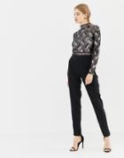 Frock & Frill High Neck Tailored Jumpsuit With Embellished Detail - Black