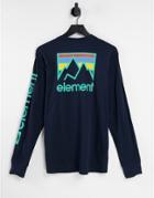 Element Joint Back Print Long Sleeve T-shirt In Navy