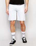 Diesel Denim Shorts Bustshort Straight Fit In White - Dark Rinse