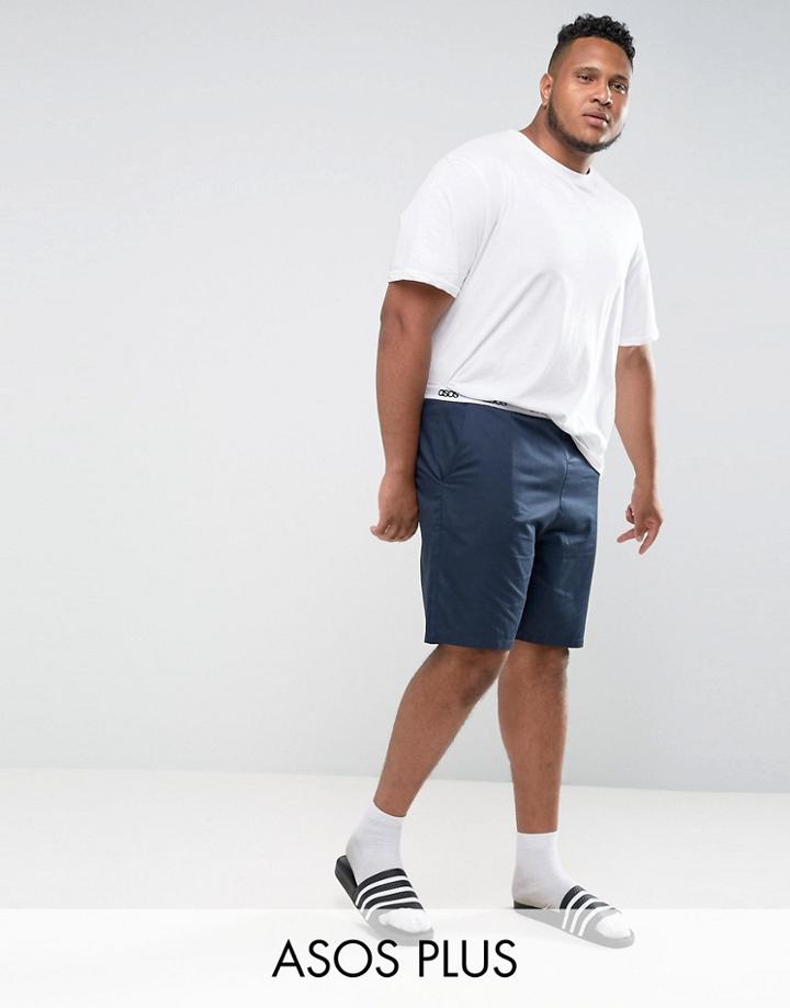Asos Plus Woven Lounge Short - Navy