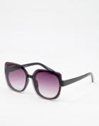 Aj Morgan Florence 70's Square Sunglasses In Black