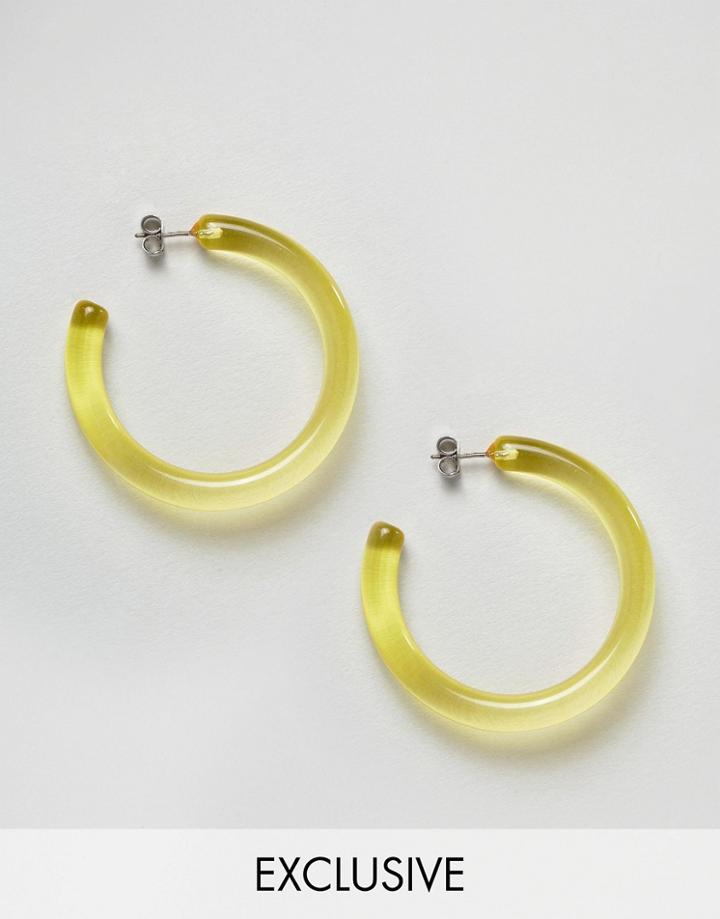 Monki Clear Yellow Hoops - Yellow