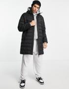 Bershka Mid Length Puffer Jacket In Black