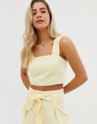 Nobody's Child Square Neck Crop Top Two-piece - Yellow