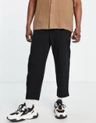 Only & Sons Loose Fit Linen Mix Pants In Black