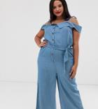 Urban Bliss Plus Chambray Wide Leg Jumpsuit