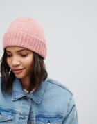 Weekday Multi Yarn Beanie Hat - Pink