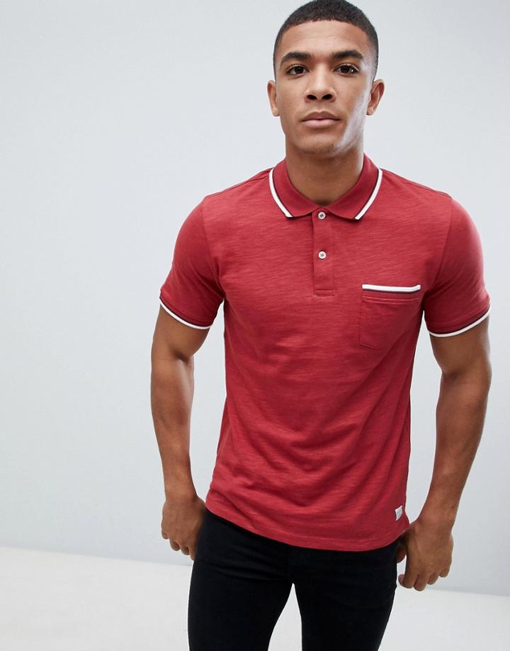 Jack & Jones Premium Pocket Polo With Collar Taping - Red