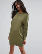 G-star Be Raw Zip Sweat Dress With Arm Logo - Green