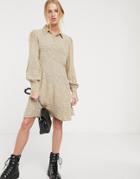 & Other Stories Dot Print Shirt Dress In Beige-neutral