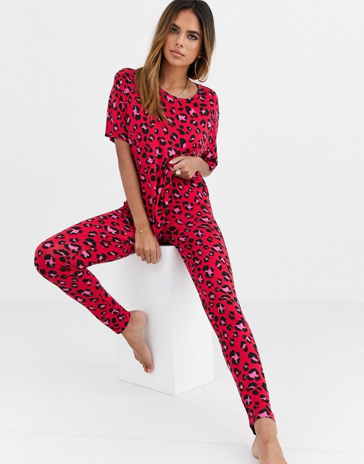 Asos Design Mix & Match Red Animal Print Legging