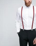 Asos Suspenders In Burgundy - Red