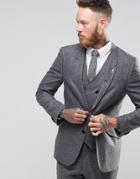 Asos Slim Suit Jacket In 100% Silk - Gray