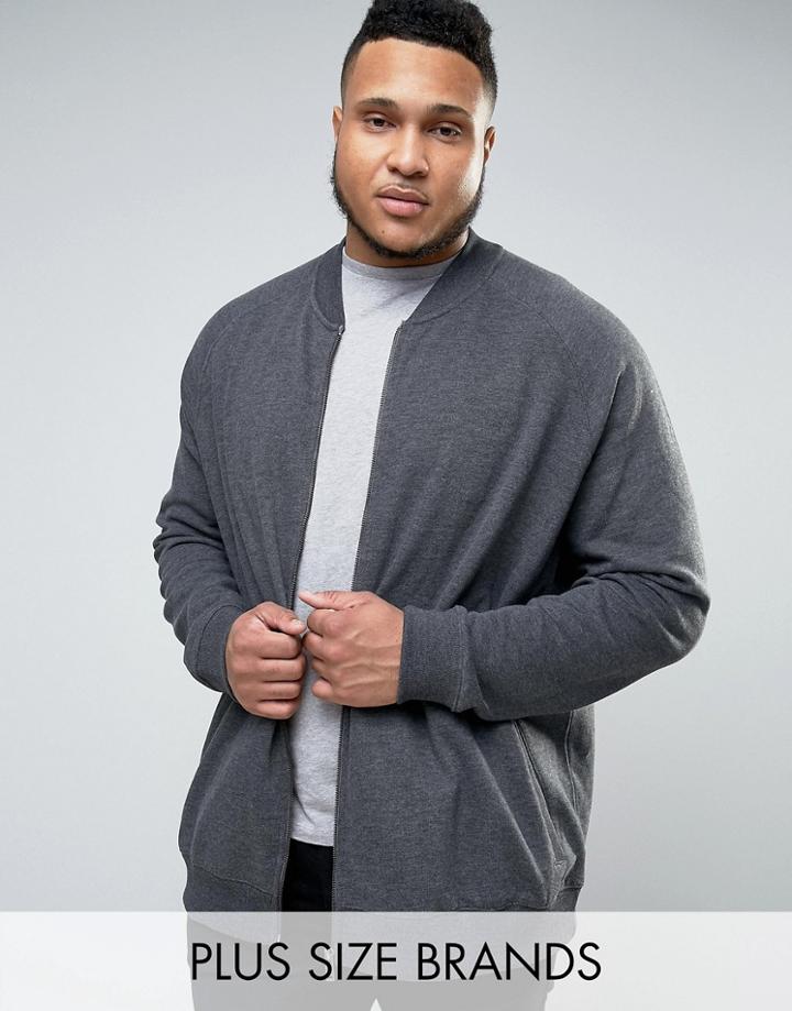 Burton Menswear Plus Zip Through Sweat - Gray