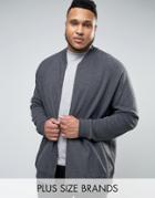 Burton Menswear Plus Zip Through Sweat - Gray