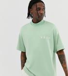 Noak Oversized T- Shirt In Teal With Branded Logo - Green